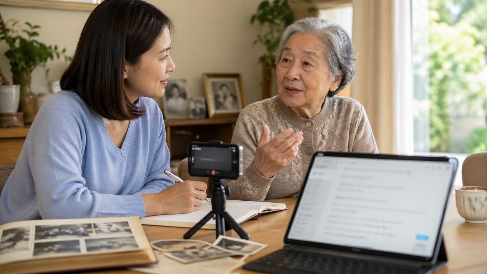 親の思い出話を録音してAIで文章にする方法｜家族の記憶を残そう